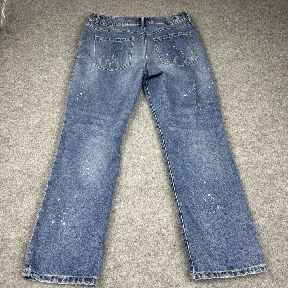 Cabi Jeans Women's 8 Distressed Straight‎ Leg Blue Denim Urban Casual Y2K Style